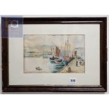 FRAMED WATERCOLOUR ISLE OF MAN HARBOUR