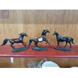 3 BRONZE MODEL HORSES