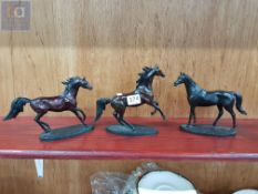 3 BRONZE MODEL HORSES