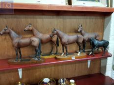 5 BESWICK MODEL HORSES