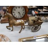 BRASS HORSE AND CARRIAGE