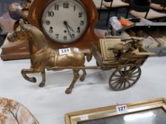 BRASS HORSE AND CARRIAGE