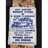 ORIGINAL REPUBLICAN 2 SIDED POSTER - NATIONAL H-BLOCK/ARMAGH COMMITTEE 60CM X 43CM