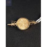 22 carat gold sovereign in 9 carat gold mount George IV 1913