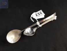SILVER DESIGNER SPOON CHESTER 1913-14 AND A ROLEX SPOON