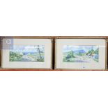 PAIR OF WATERCOLOURS - W.HARRIS - DONEGAL