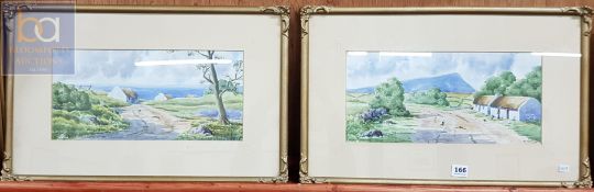 PAIR OF WATERCOLOURS - W.HARRIS - DONEGAL