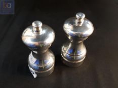 PAIR OF SILVER SALT AND PEPPERS