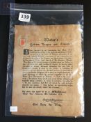 SIGNED ULSTER COVENANT SIGNED ANDREW FERGUSON, WHITEHEAD