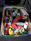 BOX OF VINTAGE MODEL CARS TO INCLUDE SPOT -ON, CORGI, DINKY ETC