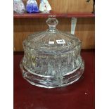 LARGE VINTAGE CRYSTAL CAKE STAND WITH DOME