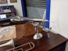 LARGE ART DECO STYLE CHROME AEROPLANE