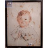 ANTIQUE FRAMED PORTRAIT OF CHILD BY DE BURGH