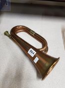 OLD BRASS AND COPPER HUNTING BUGLE