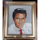 OIL PAINTING - ELVIS BY HARRY WALKER