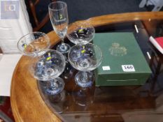 SET OF 4 RETRO BABYCHAM GLASSES AND MASONS IRONSTONE CLOCK AND 1 OTHER BABYCHAM GLASS