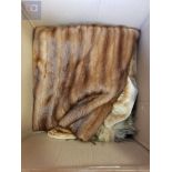 VARIOUS GENUINE VINTAGE FUR ITEMS, INCLUDING WRAPS, STOLES, SHAWL, AND TAILS