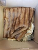 VARIOUS GENUINE VINTAGE FUR ITEMS, INCLUDING WRAPS, STOLES, SHAWL, AND TAILS