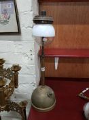 ANTIQUE TALL BRASS TILLY LAMP
