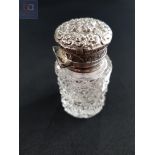 VICTORIAN SILVER TOPPED (TESTS TO) PILL BOTTLE
