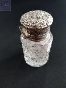 VICTORIAN SILVER TOPPED (TESTS TO) PILL BOTTLE