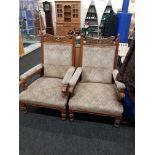 PAIR OF EDWARDIAN ART NOUVEAU ARMCHAIRS