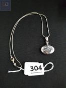 SILVER PERFUME BOTTLE ON CHAIN