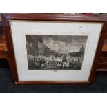 VICTORIAN ROSEWOOD FRAMED IRISH ENGRAVING