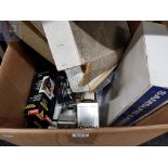 LARGE BOX OF CAMERAS AND EQUIPMENT