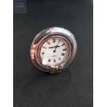 SILVER MINATURE CLOCK BY HARMAN BROTHERS