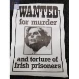 ORIGINAL POSTER 'M.THATCHER WANTED' POSTER