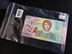 5 X GEORGE BEST £5 NOTES CONSECUTIVE NUMBERS - GB968926 - GB968930