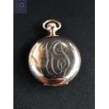 LADIES GOLD PLATED FOB WATCH BY WALTHAM WATCH CO.