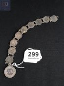 SILVER COIN BRACELET (1 COIN DATED 1887)