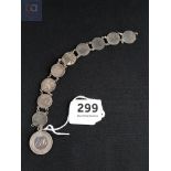 SILVER COIN BRACELET (1 COIN DATED 1887)