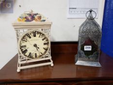 LANTERN CLOCK AND GLASS LANTERN