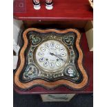 VICTORIAN FRENCH WALL CLOCK, KEY AND PENDULUM WORKING