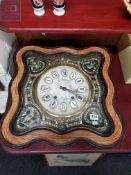 VICTORIAN FRENCH WALL CLOCK, KEY AND PENDULUM WORKING