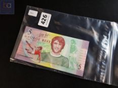 4 X GEORGE BEST £5 NOTES CONSECUTIVE NUMBERS - GB969901 -GB969904