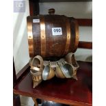 SMALL OAK WHISKEY BARRELL