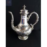 SOLID SILVER COFFEE POT 716G - CONTINENTAL SILVER