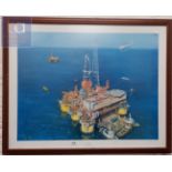 FRAMED OIL RIG PHOTO