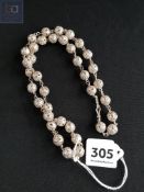 SILVER FILIGREE BALL NECKLACE 70G