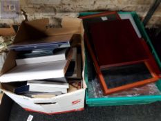 2 BOXES OF COIN FOLDERS AND DISPLAY BOXES