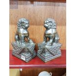 PAIR OF FOO DOGS - METAL CAST