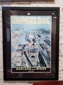 ORIGINAL FRAMED HARLAND AND WOLFF PRINT