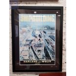ORIGINAL FRAMED HARLAND AND WOLFF PRINT