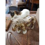 PAIR OF STUDIO POTTERY SHIRE HORSES