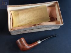 PETERSON'S VINTAGE PIPE WITH SILVER RIM, IRISH HALLMARKS DUBLIN 1975