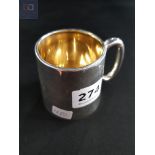 SOLID SILVER CHRISTENING CUP 77G CHESTER 1919-20